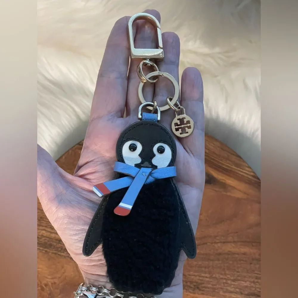 Tory Burch Black & Blue Penguin Key Fob Charm